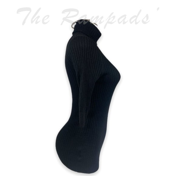 Ann Taylor Black Ribbed Turtleneck Short-sleeve Top Size Small - Picture 2 of 6
